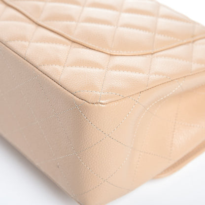 Chanel Caviar Quilted Jumbo Double Flap Light Beige 12 of 14