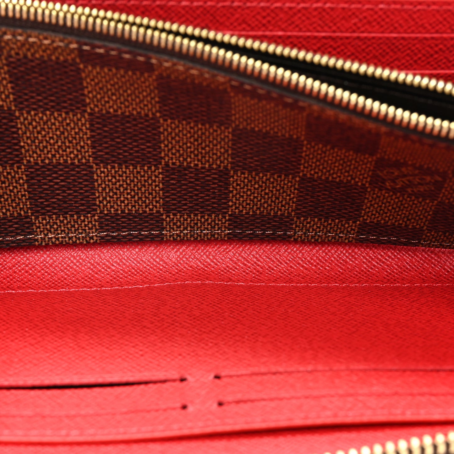 Damier Ebene Clemence Wallet Cherry