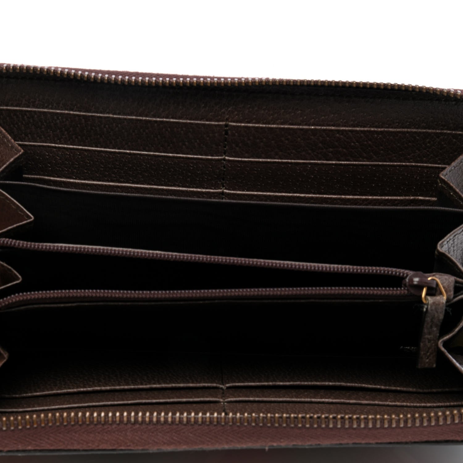 Gucci GG Supreme Monogram Chevron Zip Around Wallet Beige Green Red New Acero 4 of 7