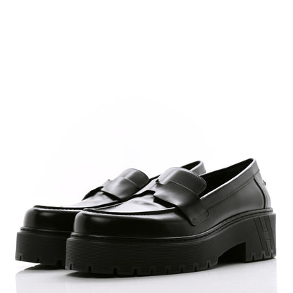 Hermes Calfskin Ivy Loafer 39.5 Black 3 of 8