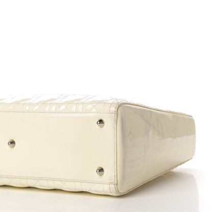 Christian Dior Patent Cannage Large Lady Dior White 8 of 14