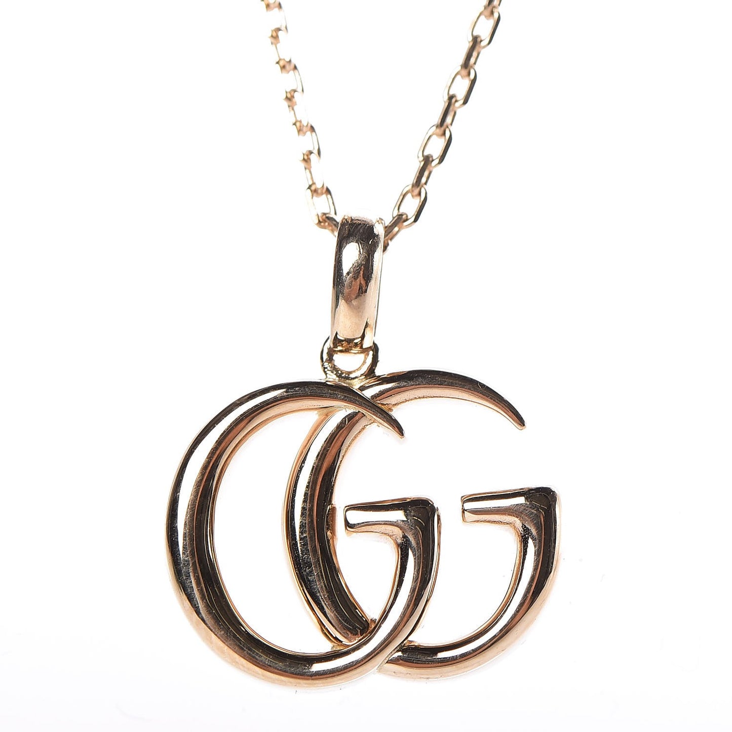 18K Yellow Gold Running G Pendant Necklace