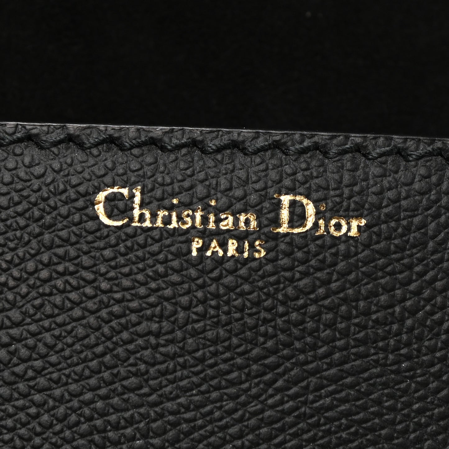 Grained Calfskin Mini J'Adior Chain Flap Bag Black