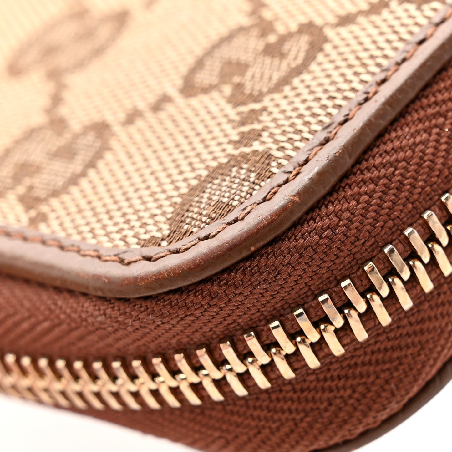 Monogram Dollar Calfskin Zip Around Wallet Beige Ebony Tabacco