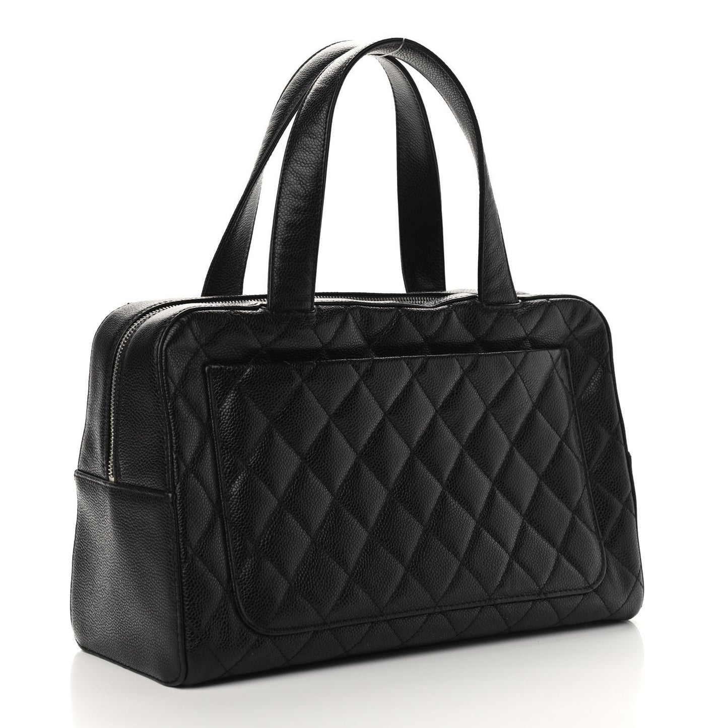 Caviar Quilted Bowler Black