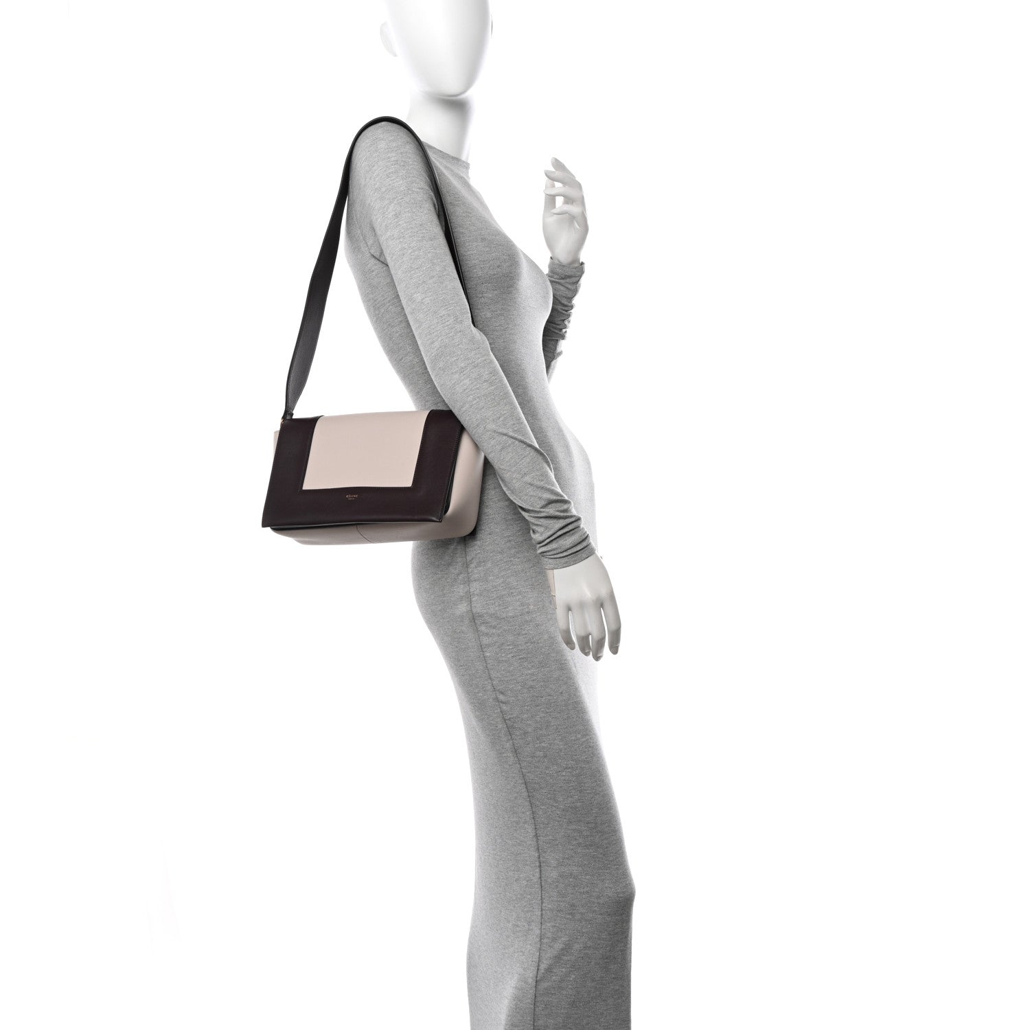 Celine Shiny Smooth Calfskin Medium Frame Shoulder Bag Velvet Desert 2 of 10