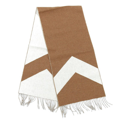 Hermes Cashmere Chevron Muffler Noisette Ecru 1 of 5