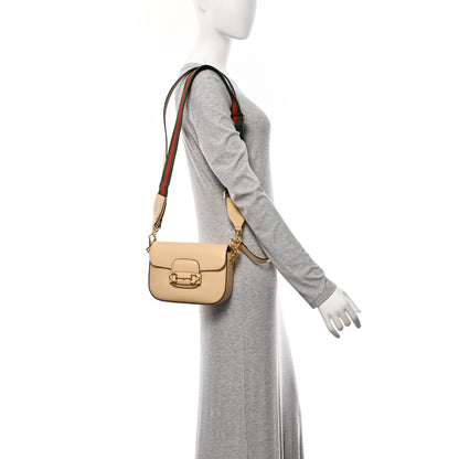 Gucci Azalea Calfskin Web Mini Horsebit 1955 Shoulder Bag Bubble Tea 2 of 11