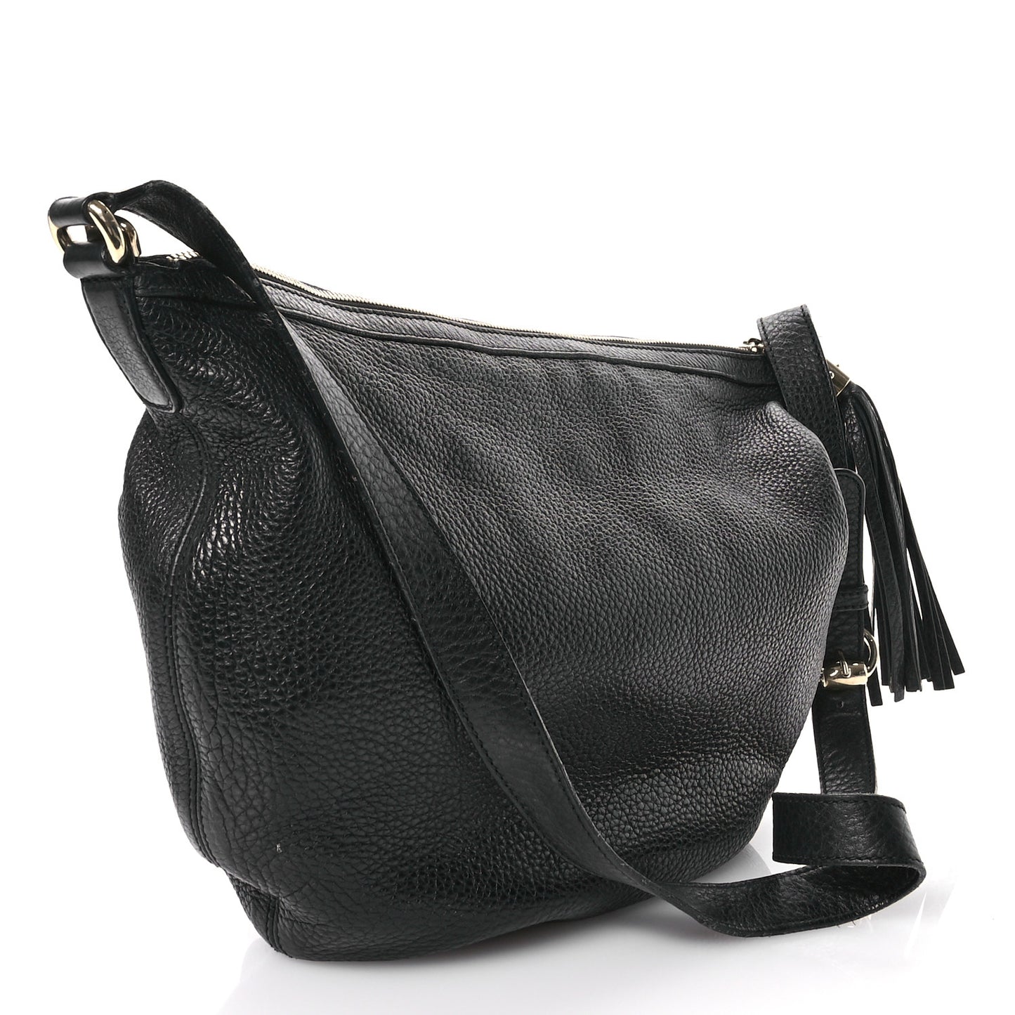 Pebbled Calfskin Medium Soho Hobo Black