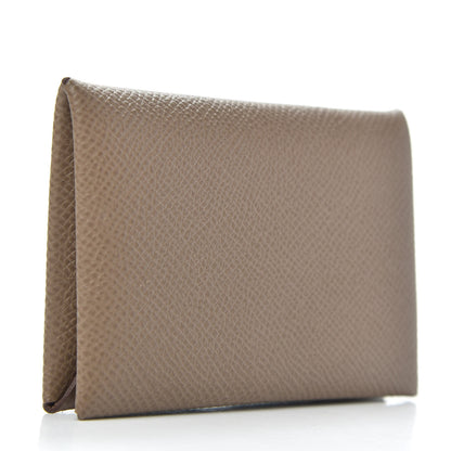 Hermes Epsom Calvi Card Case Etoupe 3 of 8