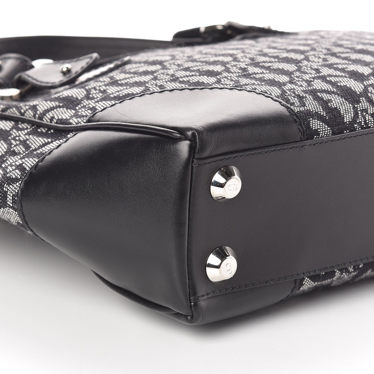 Denim Calfskin Monogram Tote Black