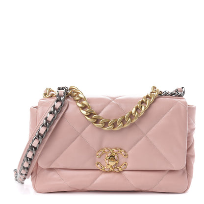 Chanel Goatskin Quilted Medium Chanel 19 Flap Light Pink 1 of 10