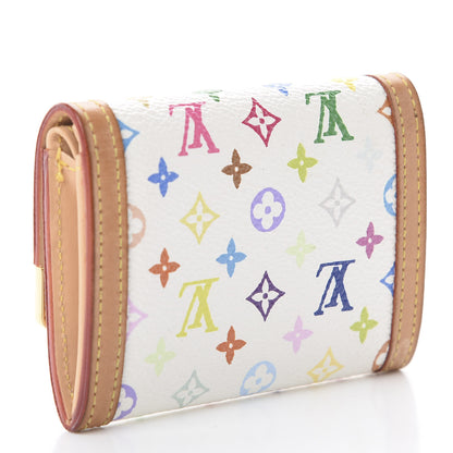 Louis Vuitton Monogram Multicolor Porte-Monnaie Plat Coin Purse White 4 of 10
