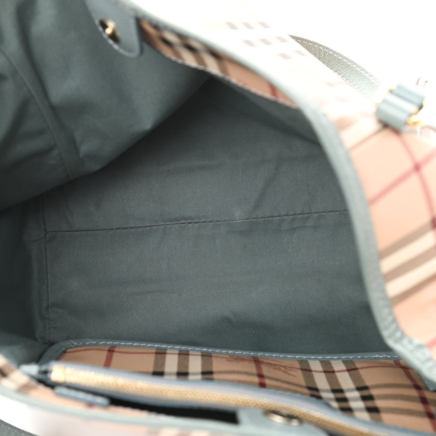 Burberry Haymarket Check Small Canterbury Tote Eucalyptus Grey 5 of 10