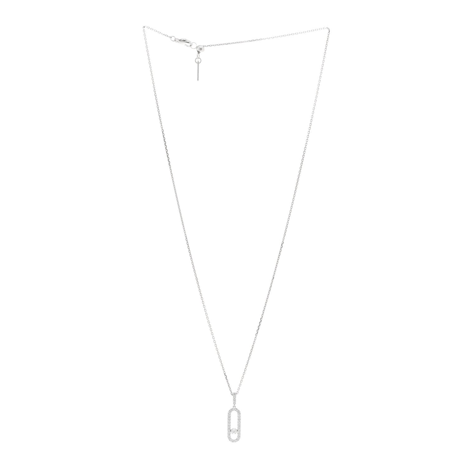 Messika 18K White Gold Diamond LM Move Uno Pave Pendant Necklace 3 of 4