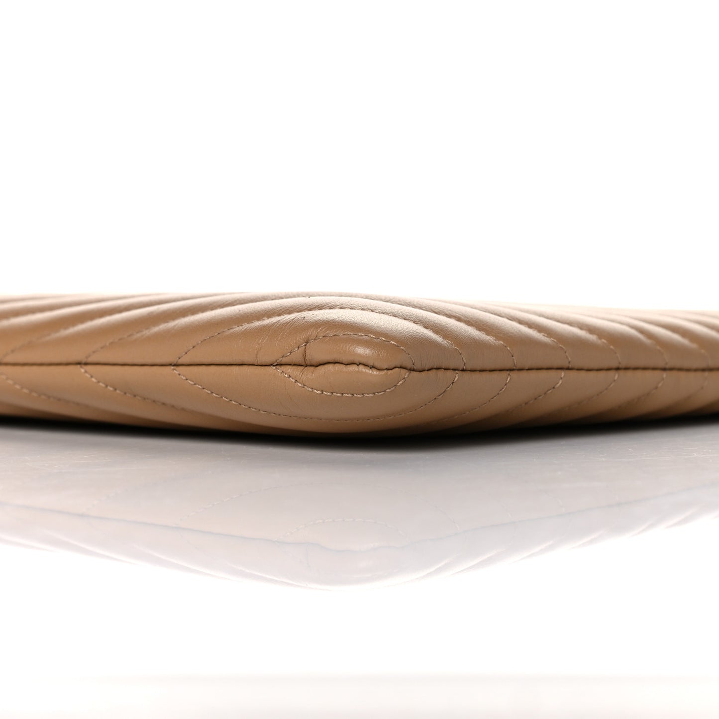 Calfskin Matelasse Chevron Monogram Document Holder Naturel Dark