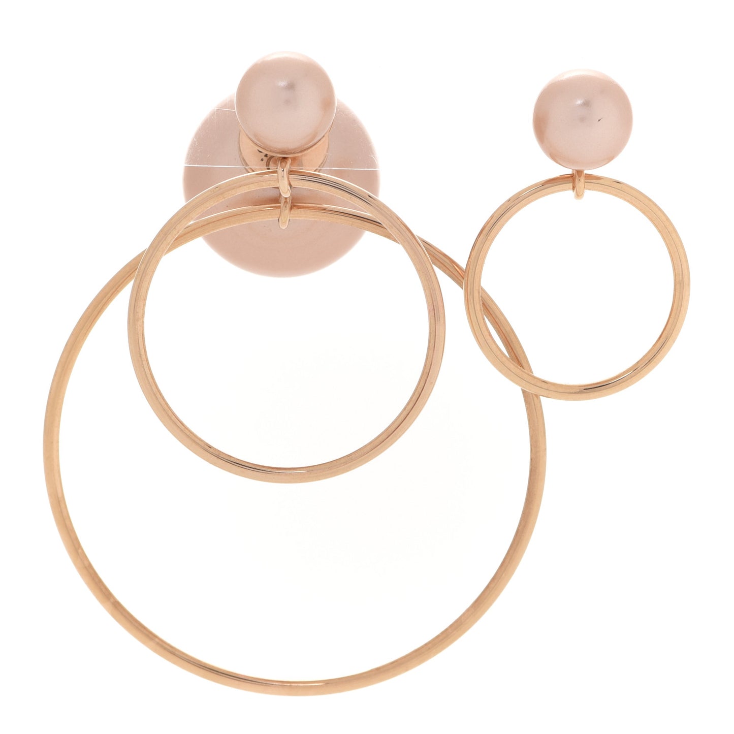 Pearl Mise En Dior Tribal Hoop Earrings Pink