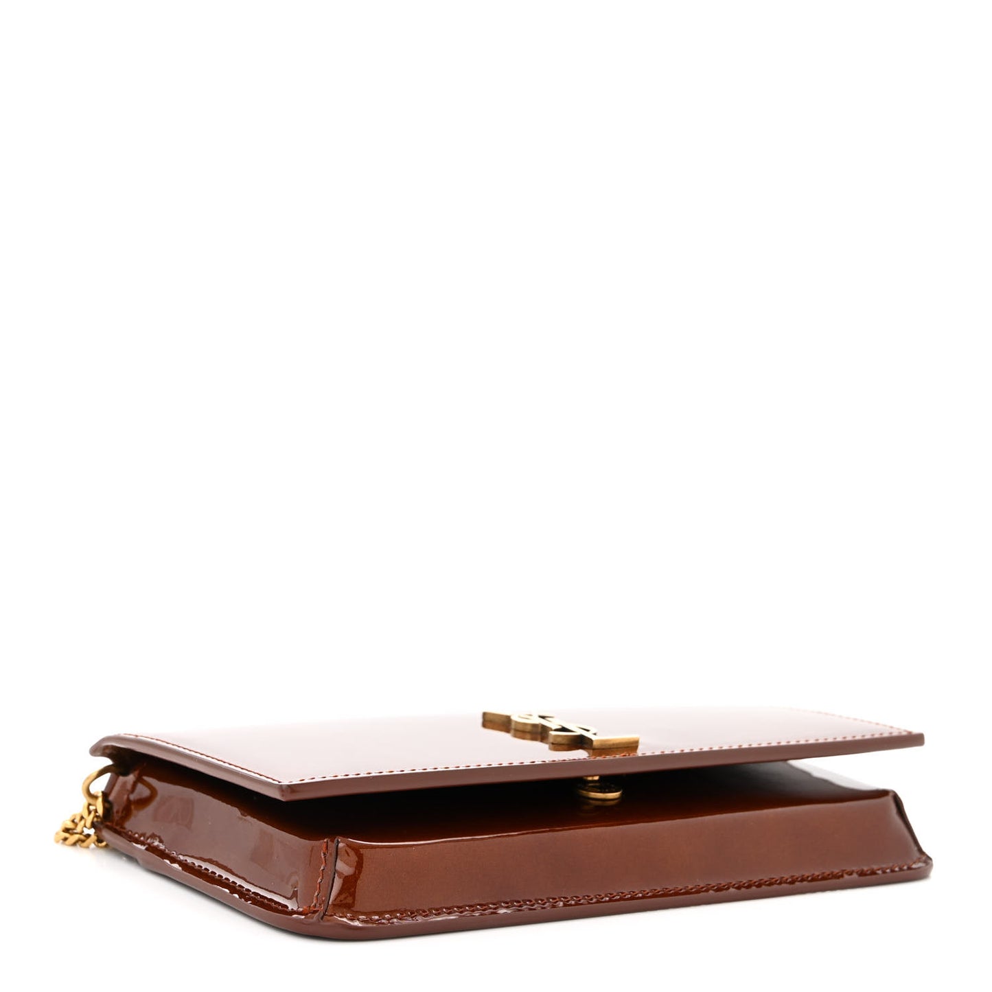 Patent Monogram Phone Holder Crossbody Chataigne