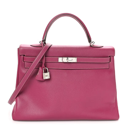 Hermes Epsom Candy Kelly Retourne 35 Tosca Rose Tyrien 1 of 10