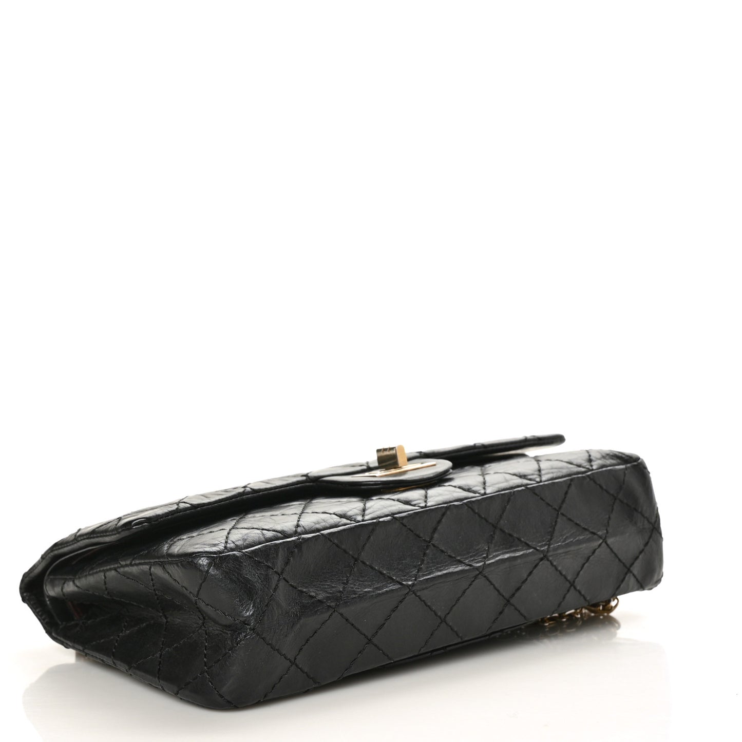 Aged Calfskin Quilted 2.55 Reissue 225 Flap Black