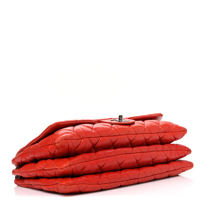 Chanel Lambskin Quilted Chanel 3 Accordion Flap Bag Red 4 of 10