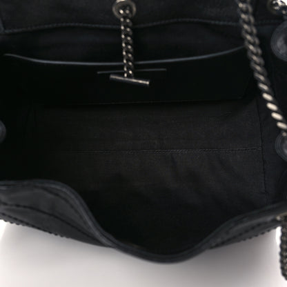 Saint Laurent Vintage Lambskin Chevron Monogram Small Nolita Black 5 of 9