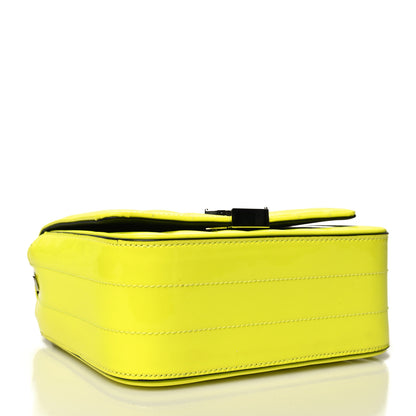 Saint Laurent Patent Matelasse Monogram Small Vicky Chain Bag Neon Yellow 4 of 12