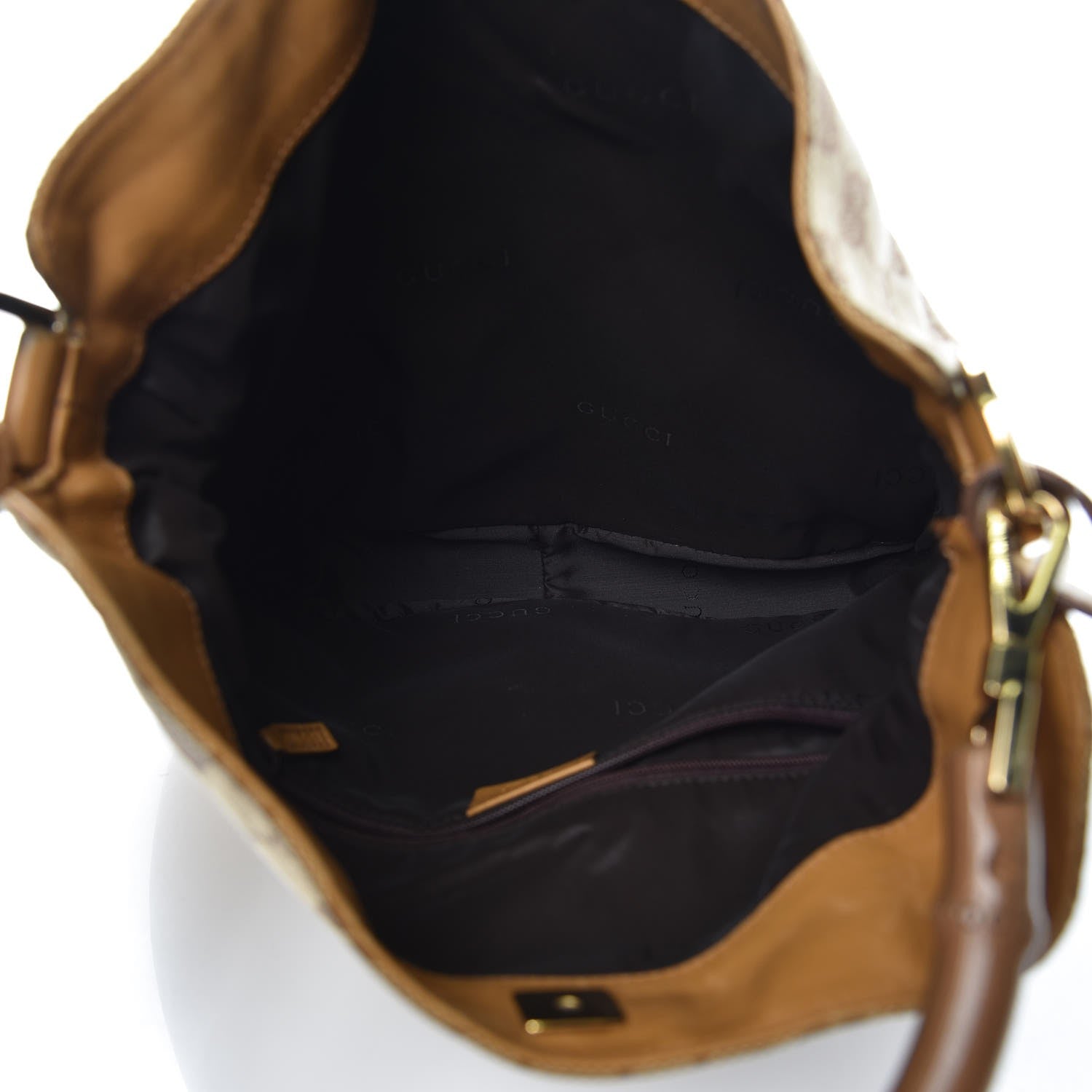 Gucci Monogram Bamboo Top Handle Bag Tan 6 of 12