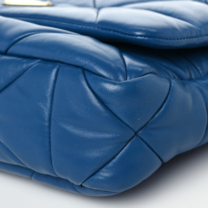 Prada Nappa Re-Nylon Triangle Quilted Large Patchwork System Flap Shoulder Bag Royal 7 of 7
