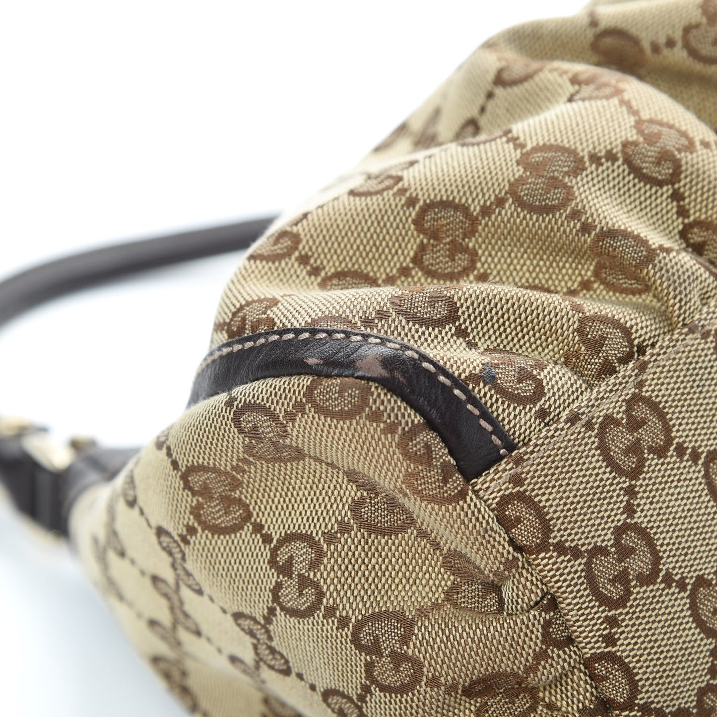 Monogram Medium D Gold Ring Hobo Dark Brown