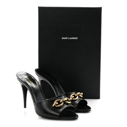 Saint Laurent Calfskin New Belfagor Sexy 95mm Mules 38 Black 10 of 10