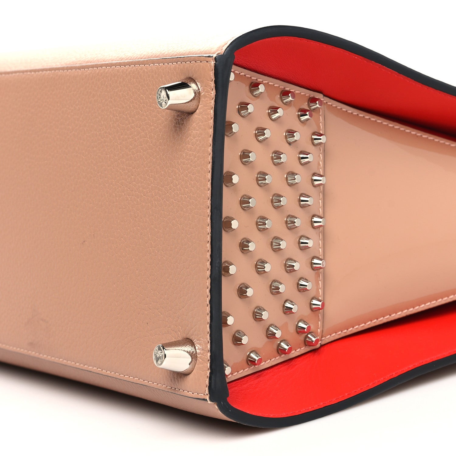 Christian Louboutin Calfskin Patent Studded Large Paloma Cognac 10 of 13