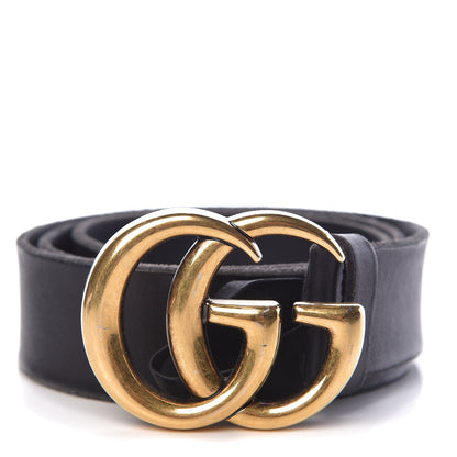 Gucci Faded Calfskin Double G 40mm Belt 85 34 Black 1 of 7