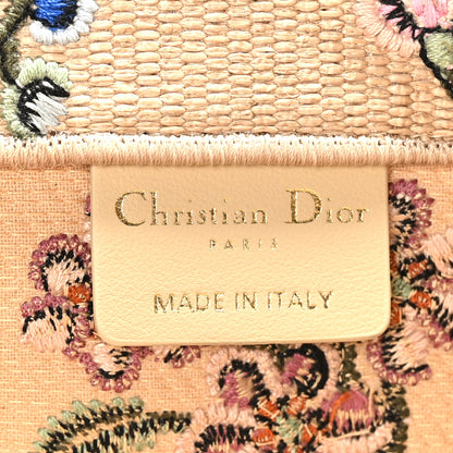 Christian Dior CHRISTIAN DIOR Raffia Embroidered Petites Fleurs Medium Book Tote Natural 6 of 9