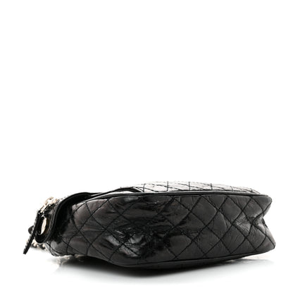 Chanel Glazed Crackled Calfskin Quilted CC Crossbody Black 4 of 10