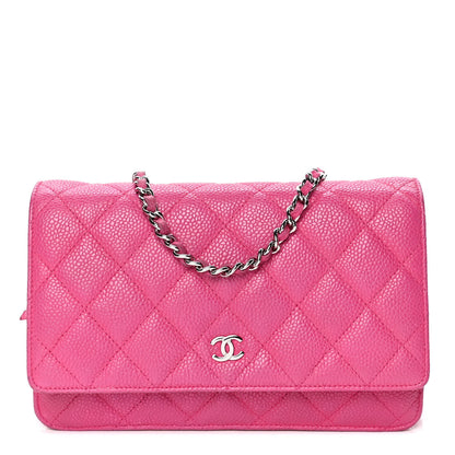 Chanel Caviar Quilted Wallet on Chain WOC Pink 2 of 12