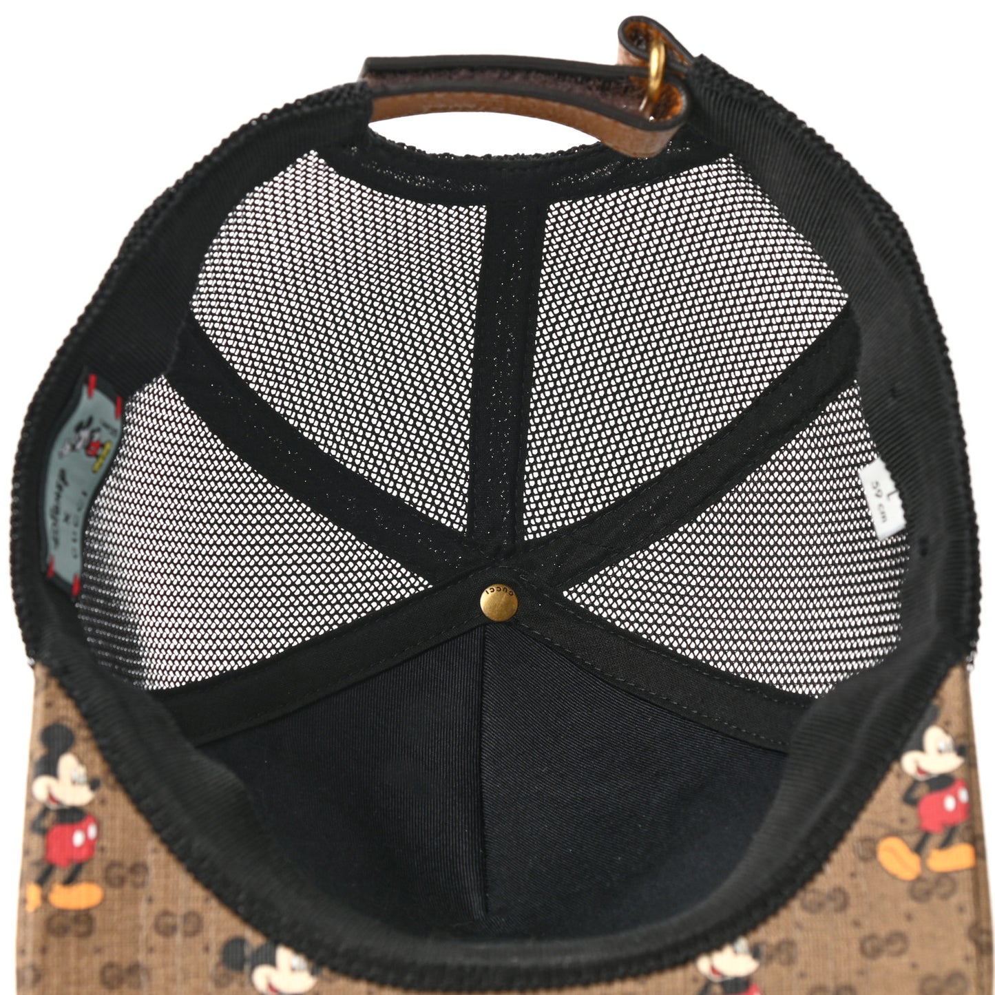 X DISNEY Mini Vintage GG Supreme Monogram Mickey Mouse Baseball Hat L Beige Vintage Sun Oil
