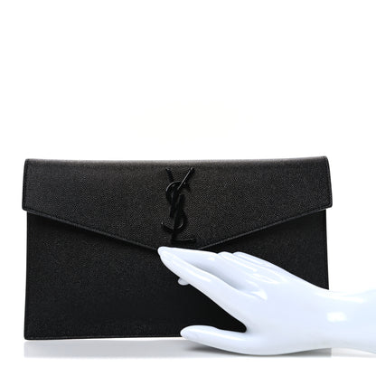Saint Laurent Grain De Poudre Uptown Pouch Black 2 of 6