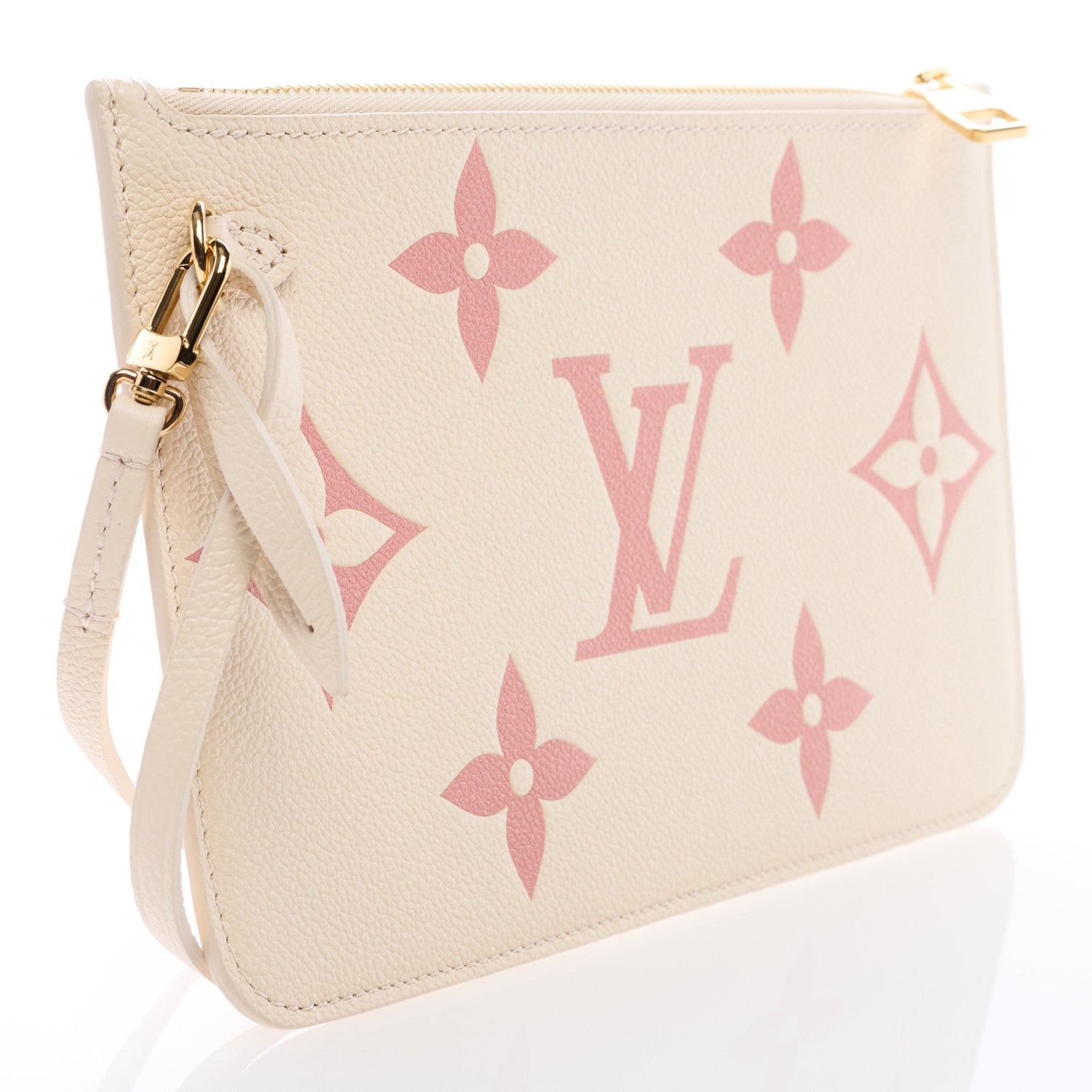 Louis Vuitton Empreinte Monogram Giant Neverfull MM Pochette Creme Rose Trianon 3 of 5