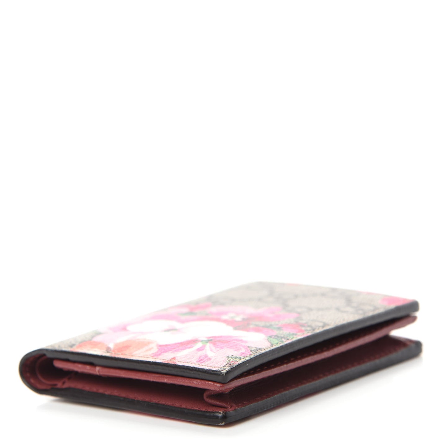 GG Supreme Monogram Blooms Card Case Beige Multicolor Dry Rose