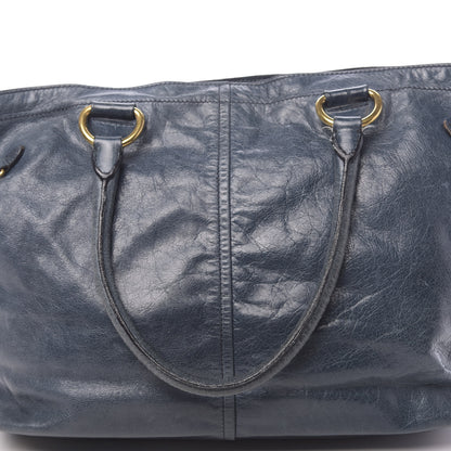 Prada Vitello Shine Tote Denim 18 of 21