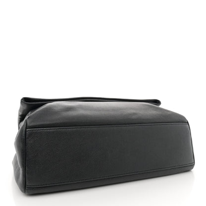 Saint Laurent Grain De Poudre Medium West Hollywood Monogram Fold-Over Black 4 of 13