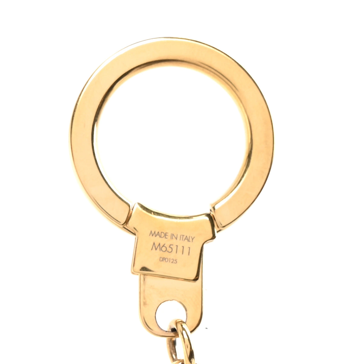 Louis Vuitton Brass Enamel Fleur De Monogram Bag Charm Chain Gold 3 of 4