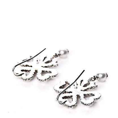 Gucci Sterling Silver Pearl Heart Ribbon Earrings 3 of 5