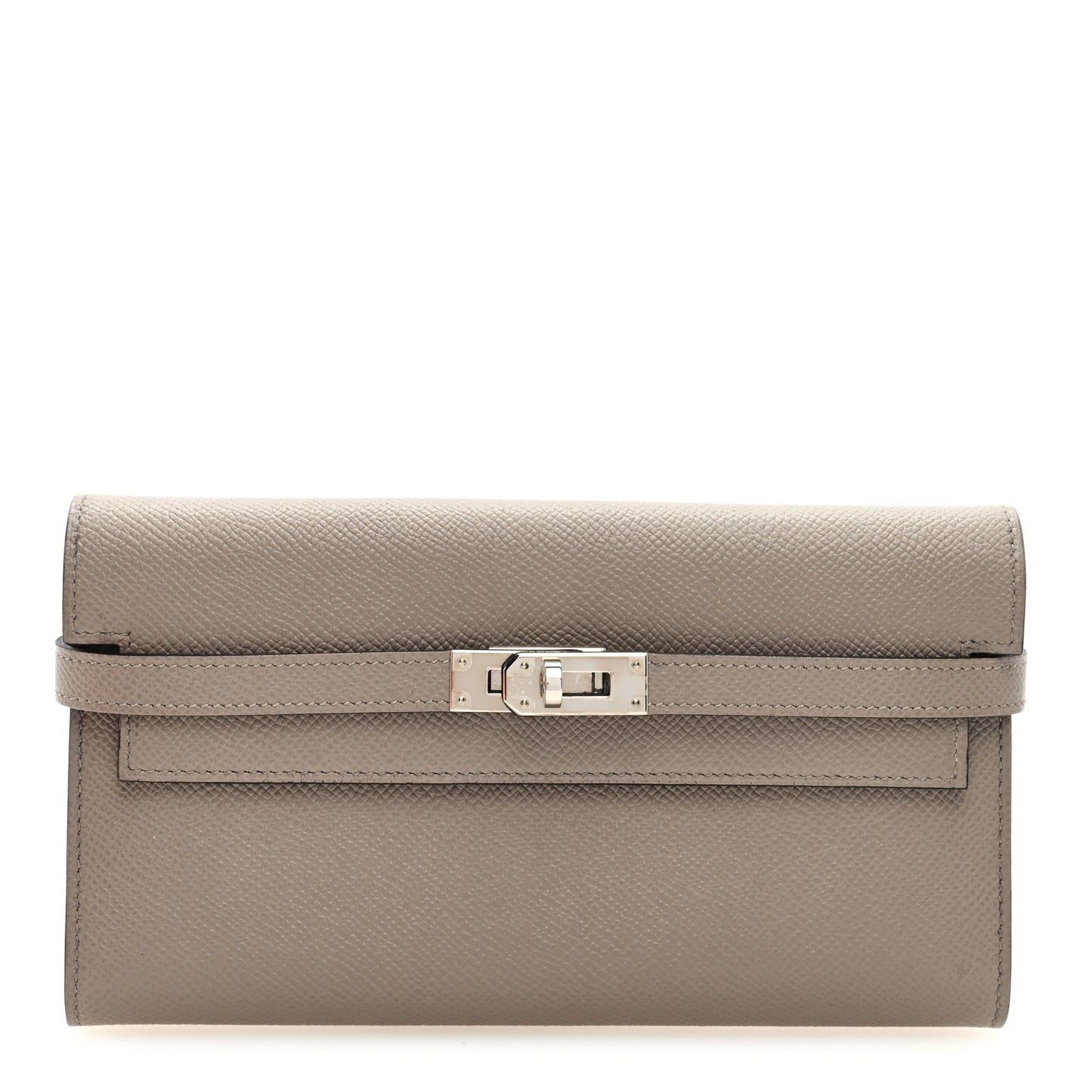 Epsom Verso Kelly Longue Wallet Gris Asphalt Bleu Indigo