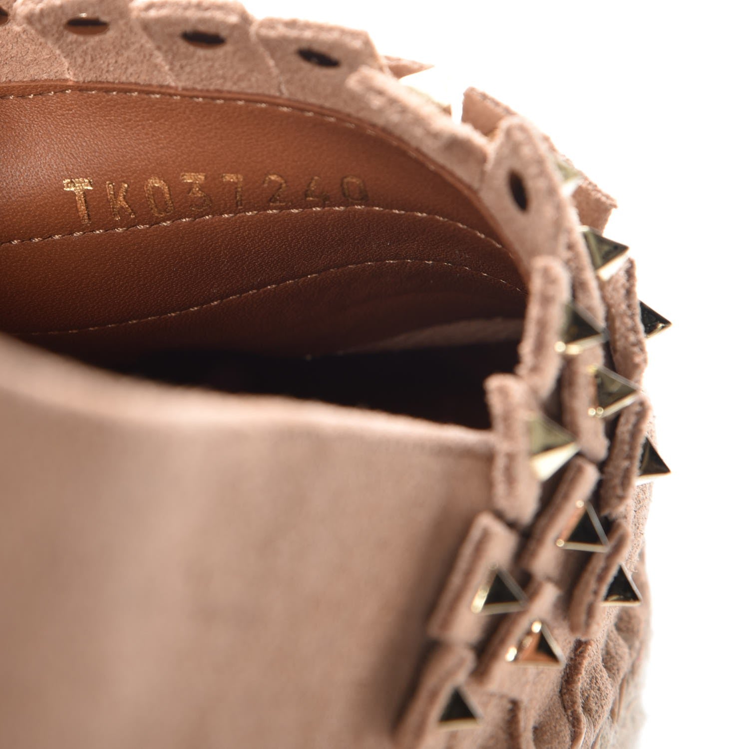 Valentino Garavani Suede Rockstud Fringed Espadrilles 40 Blush 8 of 9