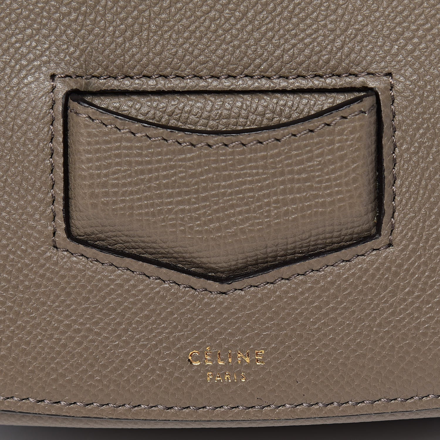 Celine Grained Calfskin Medium Trotteur Taupe 11 of 11