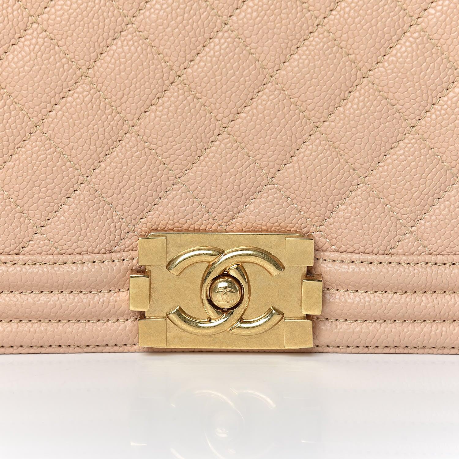 Chanel Caviar Quilted New Medium Boy Flap Beige Clair 10 of 10