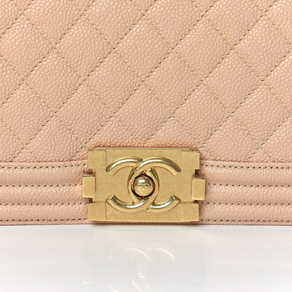 Chanel Caviar Quilted New Medium Boy Flap Beige Clair 10 of 10