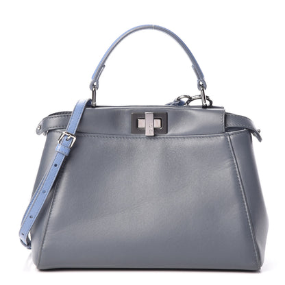 Fendi Nappa Colorblock Mini Peekaboo Iconic Satchel Tempesta Nebula Polvere 1 of 11